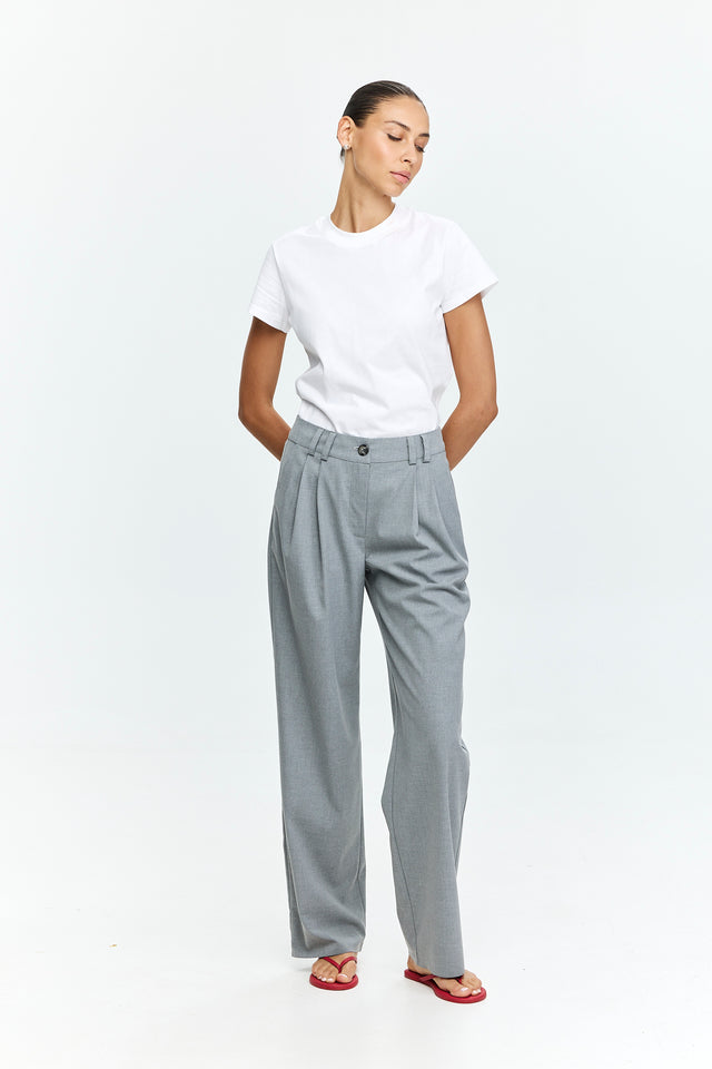 Noah Semi Tailored Pants Grey Melange