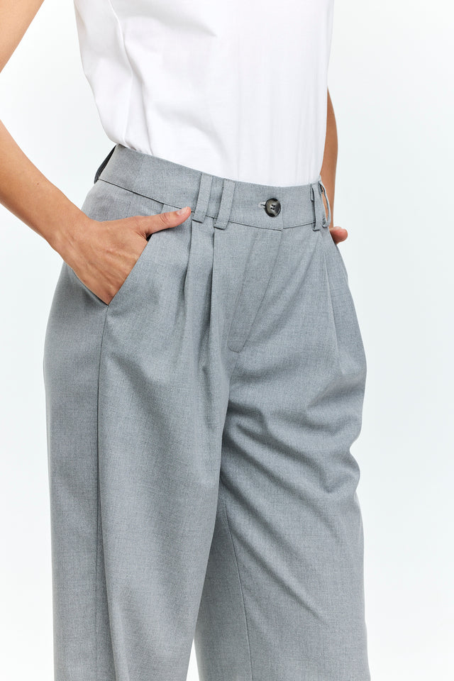 Noah Semi Tailored Pants Grey Melange
