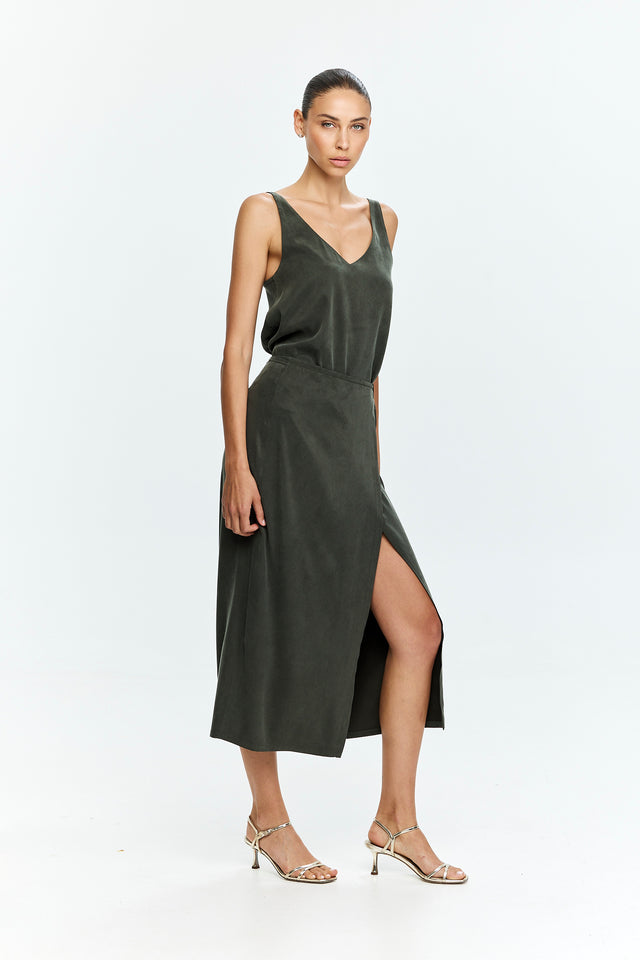 Harper Wrap Skirt Olive