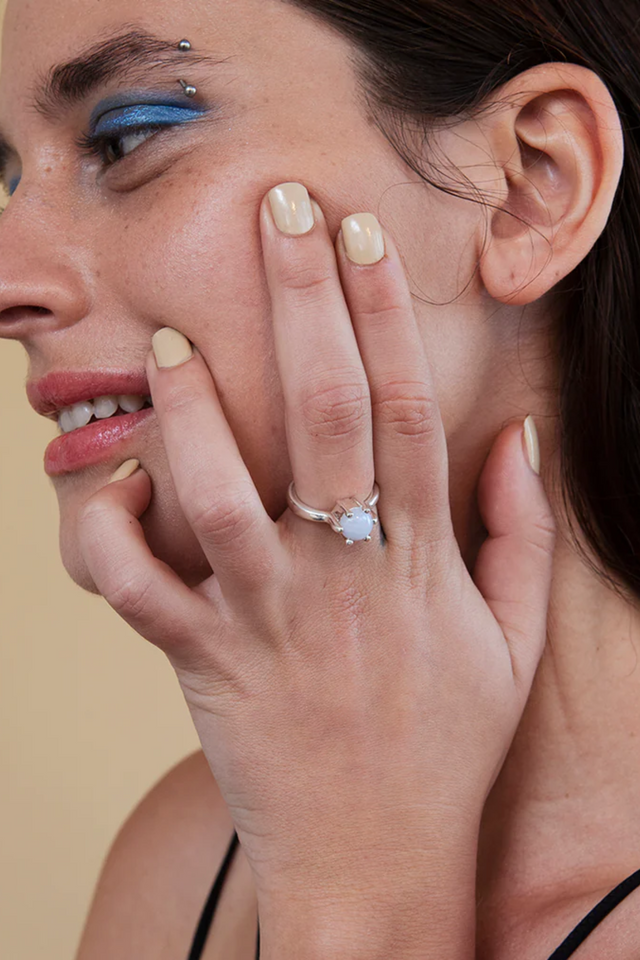 BLUE LACE AGATE HEIRLOOM RING