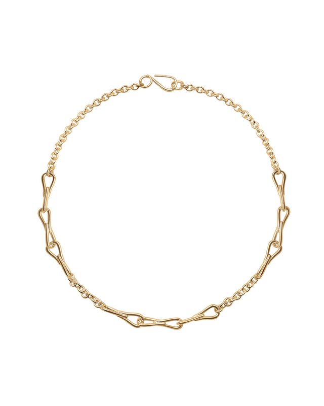 Gold Hourglass Chain Necklace