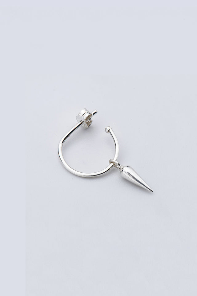 Silver Pendulum Mini-Hoop Earring