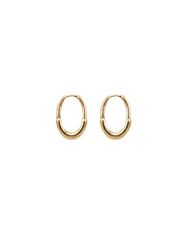 Gold Rectangle Step Hoops
