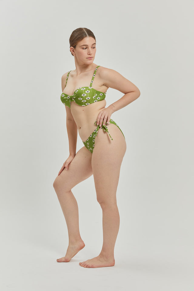 Green print Lucy Bikini bottom
