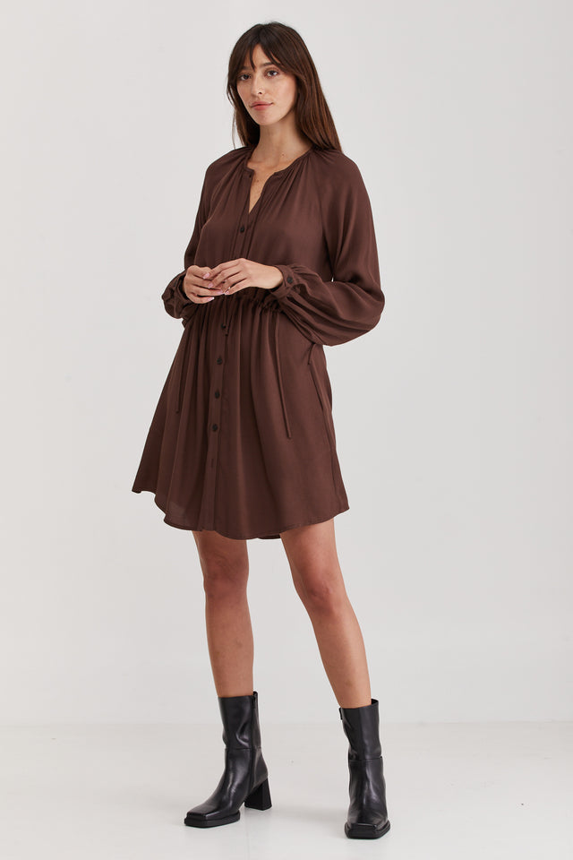 Nur Mini Dress Brown