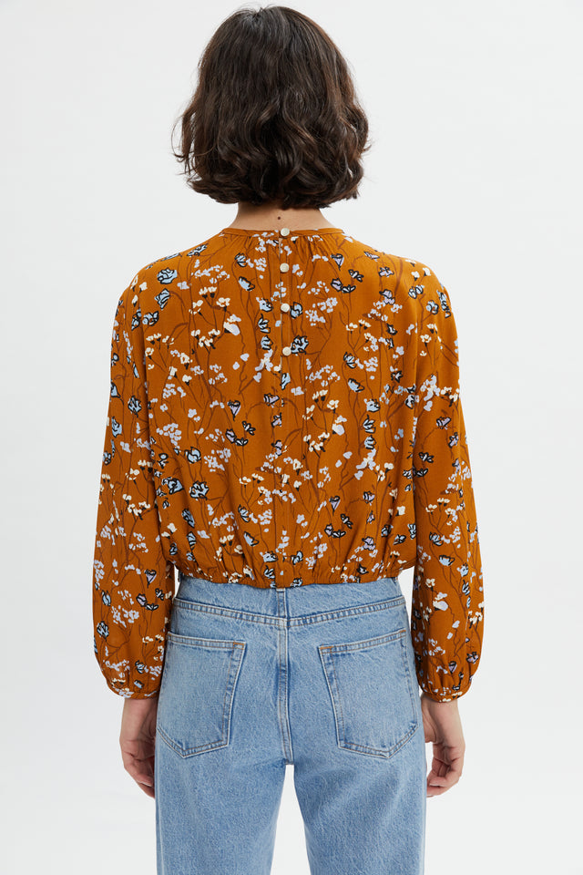 Daisy Blouse Caramel Floral