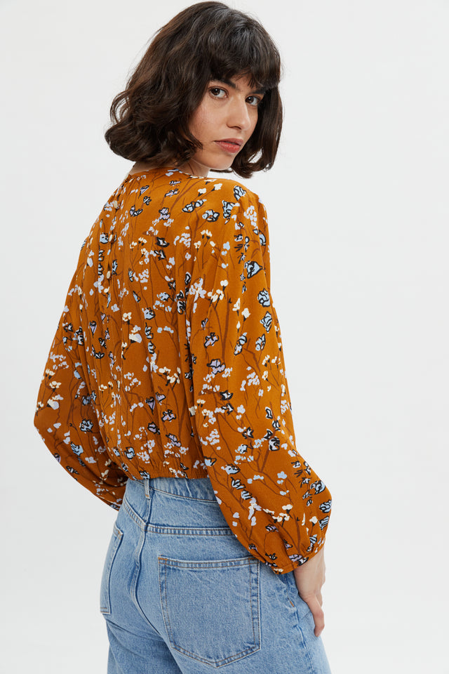 Daisy Blouse Caramel Floral