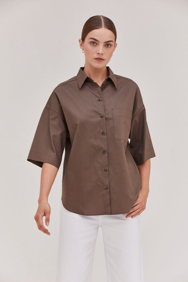 Ella Blouse Brown